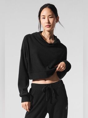 ALO Yoga Muse Cropped Hoodie Black XS